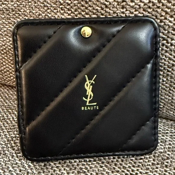 Yves Saint Laurent Beauty Square Compact Pocket Mirror Black New - Picture 7 of 14